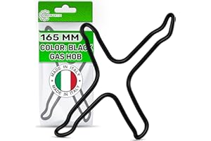 Schwarz Emailliert Gasherd Aufsatz 165 mm Gaskocher Aufsatz wird Benötigt für Kleine Töpfe einen Gas Campingkocher oder eine Espressokocher - Garantie 5 Jahre - MADE IN ITALY - ONIX TECH