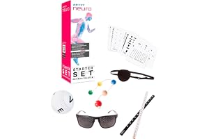 ARTZT neuro startset | Neuroatletisk träning för bättre sikt | Reflexer och fokus | Inkluderar synpaneler, Brock String, Rasterglasögon & Marsden Ball