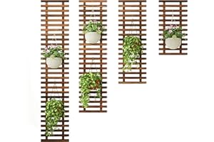 XLHWJCP Enrejado de Valla para Plantas Trepadoras, Pantalla de Visualización de Plantas, Enrejado de Madera para Jardín, Soporte de Celosía, para Maceta Colgante Decoración (Juego de 4)