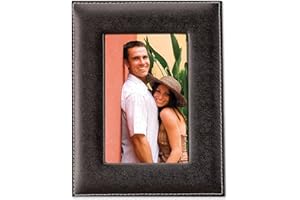 Lawrence Frames Czarna skórzana ramka na zdjęcia, 5x7