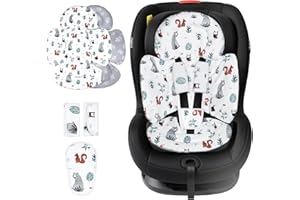 KAKIBLIN Infant Insert Compatible with 4moms Mamaroo Swing Graco Swing and Car Seat,Infant Car Seat Insert for Newborn Girls Boys,Breathable Reversible Design Baby Head and Body Support (Gray)