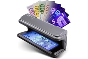 Olympia Détecteur de faux billets UV 587 - Lumière UV 365 nm - 2 LED UV puissantes de 3 W - Testeur de faux billets avec port USB - Détecteur de billets - Détecteur de billets