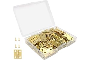 VIPMOON 50 Stück Super Mini Kleine Scharniere Set, 15X18mm Schrank Scharniere, Kleine Schmuckschatulle Kleine Scharniere, 7mm Kleine Schrauben, Schrank Scharnier Mit Tragbarer