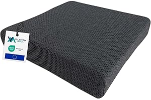 Sitzkissen Orthopädisch Memory Foam + HR-Schaum 42x42x8cm - Orthopädisches sitzkissen, Dekubitus sitzkissen Rollstuhl sitzkissen - Waschbarer Bezug | Valentia Medical