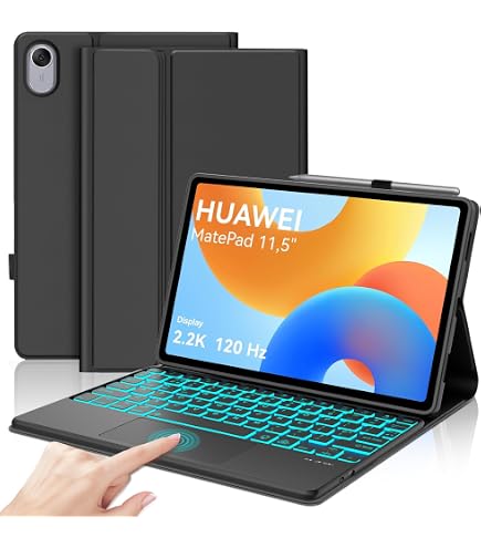 Clavier Bluetooth Amovible Pour Huawei MatePad 11,5" 2025 - Housse De Protection Rose, Multi-angles, Rechargeable - 12
