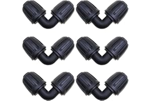 CTRICALVER 1/2 inch Irrigation Fittings, 6 Pcs Elbow Connectors, Irrigation Pipe Connectors, Drip Tubing Barbed Connectors for Drip Sprinkler Systems, Garden Systems