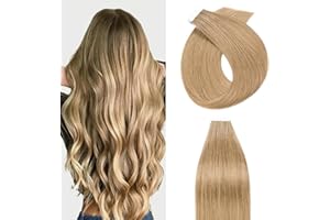 Silk-co Extension Capelli Veri Biadesivo 20 Fasce #27 Biondo Scuro 40g/Set Tape in Extension Adesive Remy Human Hair Naturali 35cm
