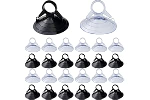 BITEFU 80 STK Saugnapf Groß 45mm Saugnäpfe Stark PVC Auto Sonnenschutz Saugnapf für Badezimmer, Küche, Dekoration, Fensterglas (Transparent/Schwarz)