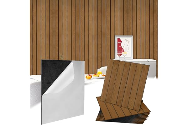 Självhäftande väggpaneler med utseende av trälister, 30 x 30 cm, 12 st för kakel, självhäftande kakel till kök, väggpaneler av PVC, självhäftande kakelväggar för Bcuuozeeing