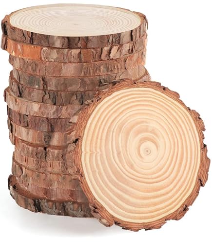 Dischi Di Legno Naturale Da Decorare - 18 Pezzi, Diametro 8-10cm - Foto 4