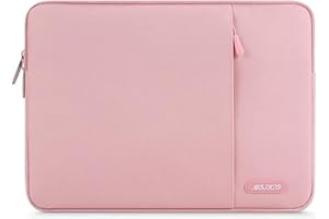 MOSISO Laptophülle 13,3 Zoll, 13-13,3 Zoll Laptoptasche Kompatibel mit MacBook Air / Pro 13 / Pro 14, HP Dell ASUS Lenovo Notebook, Polyester Vertikale Laptop Hülle Tasche mit Tasche, Rosa
