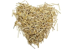 ULWSY Petits clous en laiton, 200 pièces 1.2x10mm petits clous à tête ronde pour bricolage en bois boîtes à images décoratives accessoires ménagers