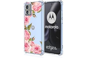 RankOne Coque de Téléphone Convient pour Motorola Moto Edge 30 Neo (6.28" inches) Transparent TPU Silicone Color Drawing Pattern Case - Fleurs 3