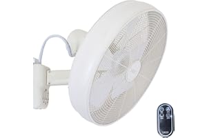 LUCCI AIR Ventilatore da parete Breeze, ventilatore con telecomando, ventilatore da parete con rotazione automatica, Ø 46 cm, bianco