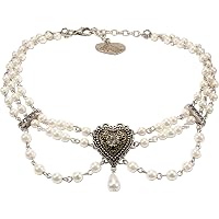 Alpenflüstern Perlen-Trachten-Armkette „Helena“ – Elastisches Armband Mit Antik-silbernem Ornament, In Traditionellen Farben
