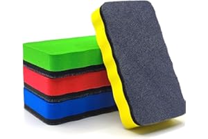 AUTOAU Cancellino Lavagna Magnetica Bianca, 4 Gomma Secco Cancellino Lavagna Gesso Magnetica per Lavagne Magnetiche Bianche, Lavagne Planning e Lavagne in Ardesia