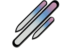 Glass Nail File Manicure Set - Mont Bleu Best Set of 3 Glass Nail Files in Pouch - Rainbow Colors - Genuine Czech Tempered Glass - Mothers Day Gifts - Premium Nail Filer Kit for Natural Nails