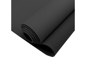 OUGPIU Auto Headliner Fabric,Headliner Fabric Mesh Type with 3mm Foam Backing,Mesh Type Flat Knit Interior Replacement Material for Car/Truck/SUV/RV Roof/Home Repair/DIY Headliner Material (Black, 150x200cm)