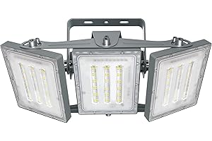 ‎STASUN STASUN 150W LED Flutlicht Außen, 15000LM Superhell LED Fluter Flutlicht Außenstrahler, IP66 Wasserfest, 6000K Tageslicht, 3 Flutlicht mit verstellbarem Kopf unter, für Garten, Garage, Hotel ect.