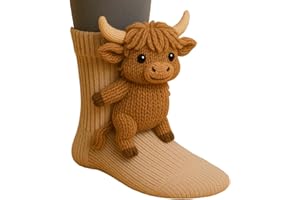 YBEBEWE 3D Knit Animal Socks Cute Novelty Animal Socks New Novelty Floor Sock for Christmas Cute Hand Crochet Knit Sock Adults Warm and Soft Funny Sloth