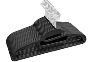 ‎GRANDMA SHARK GRANDMA SHARK Kleiderbügel aus Kunststoff, rutschfest, platzsparend, mit Krawatten-Organizer und 360-Grad-Haken für Mäntel, Jacken und Anzüge (Schwarz, 20)