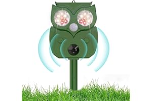 MENGMEI Ultrasonic Cat Repellent, Solar Animal Repellent, Fox Deterrent for Gardens, IPX4 Waterproof Cat Scarer with Motion Sensor, Animal Repellent for Farm Yard, Against Cats, Foxes & Squirrels
