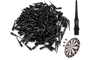 Eddrfy 200 PCS Freccette Plastica Nere 2BA, Freccette Punta Plastica Resistenti, Punta per Freccette Elettronica con Presa Stabile, Adatto per Allenamento e Competizione