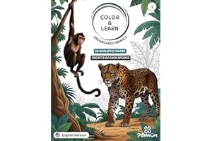 COLOR & LEARN: Endangered Animals Around the World | 60 Realistic Illustrations + Fun Facts for Kids Ages 3 and Up (Vol. 1) (COLOREA Y APRENDE)