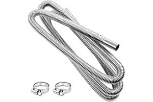 MaxEarn Rura wydechowa Generator 300 cm, rura wydechowa ze stali nierdzewnej do podgrzewacza pomocniczego oleju napędowego, z 2 zaciskami