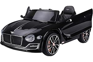 HOMCOM Bentley GT Licensed 12V Electric Car for Kids, Kid's Electric Ride on with Remote Control, Ride on Car with LED Lights, Music, for 3-5 Years, Black