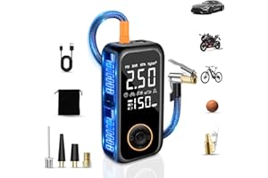 Dictien 8000mAh Cordless Tyre Inflator, 150PSI Portable Electric Bike Pump, Tyre Inflator Air Compressor with Auto Shut-Off & LED Light - Portable Electric Pump for Cars, Bikes, Motorcycles