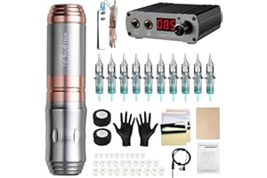 STIGMA Macchina per Tatuaggi Set Completo di Macchine Rotative Penna per Tatuaggi con Aghi per Cartucce per Tatuaggi da 10 Pezzi Alimentatore con Display Digitale per Principianti e Tatuatori