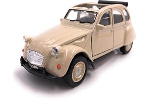 H-Customs Welly Citroën 2CV Convertible Model Car Auto Produit sous Licence 1: 34-1: 39 Beige Ouvert