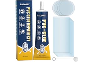 BALORIZ Pool Repair Kit, Waterproof Hot Tub Repair Kit, Transparent Repair Kit for PVC and PU Inflatable Boats, Inflatable Spas, Air Mattresses, Bouncy Castles and Inflatables, Tent (60ml)