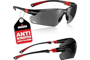 NoCry Gafas de seguridad con lentes transparentes antivaho resistentes a los arañazos y agarres antideslizantes, protección UV, ajustables