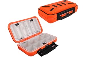 Goture Small Fishing Tacle Box, Fishing Lure Box, Swivels Hooks Baits Fishing Box for Tackle, Carp Sea Fishing Tackle Box, Orange, 6.3 x 3.54 x 1.57 inches