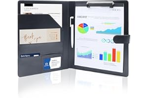 Noviatrix Porte Document, Cuir PU Porte Documents a4 avec Compartiment pour Documents Bloc-Notes et Porte-Stylo pochette document Convient les Fournitures Bureau et Scolaires