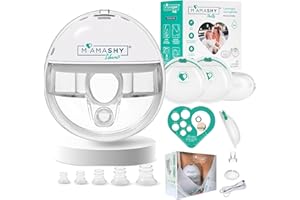 MAMASHY Libera Go - 1 Tiralatte Elettrico Indossabile (6 Taglie) + 2 Coppette Raccogli Latte Materno + Custodia, Tira Latte Neonati con Adattatori in Silicone, Kit Allattamento Neonato Accessori Utili