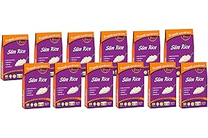 Slim Pasta - Pack de 12 Unidades de Arroz de Konjac - Sin Calorías ni Carbohidratos - Ideal para Dietas Keto y Low Carb - Apto para Veganos - Elaborado con Harina de Konjac