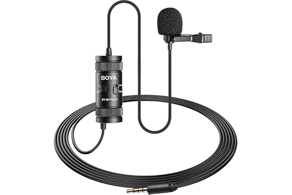 Boya by-M1 Pro II Microphone Lavalier Microphone omnidirectionnel à Suppression de Bruit avec Port de Surveillance pour Youtube Tiktok Interview Création de Contenu de Diffusion