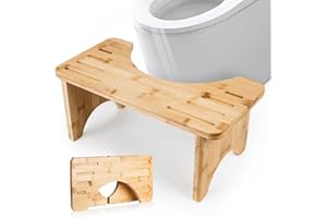 HXREDXD Sgabello da toilette in bambù pieghevole, gradini in legno fisiologico, piedi per WC naturale per salute del colon, costipazione e emorroidi