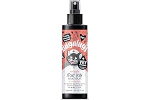 BUGALUGS Cat itchy skin relief Antiseptic spray 200ml, for kitten, cats & small animals - cat anti scratch cat spray is Antibacterial, Antifungal & Antiviral use for cat acne