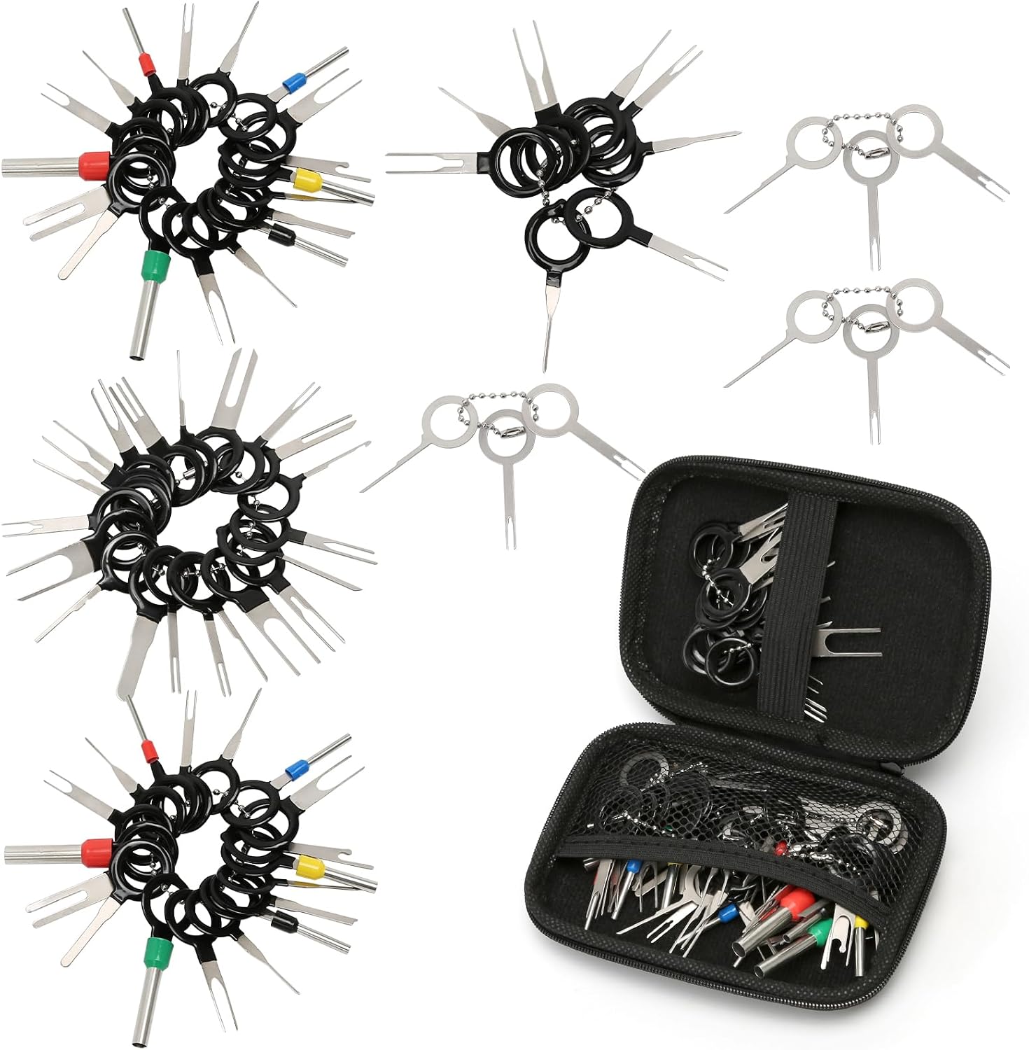 MAIXINNEW 73 Piezas Extractor de Terminales Eléctricos Universal, Herramientas Eliminación Terminales, Kit de Liberación de Conectores de Cable Eléctrico para Reparación de Coches