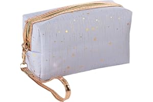 SOLI2 Neceser Organizador Maquillaje Mujer-Estuche Maquillaje Bolsa Viaje-Bolsa Cosmeticos Almacenar Maquillaje-Neceser Maquillaje Viaje-Bolsa Aseo Mujer-Neceser Maquillaje Pequeño (Azul Claro)