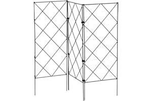 SANGDA Garden Trellis, 3 Pcs 7.8x20.8 in Metal Wire Lattice Grid Panels Iron Plant Trellis Vines climbing support frame for Climbing Vegetables Flower Patio Roses Cucumbers Clematis