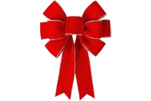 DHRUTI Weihnachtsschleife,Weihnachten Rote Schleife Weihnachtsbaum Schleifen Große Schleife, Weihnachten Kranz Bogen Schleife Dekoschleife für Weihnachtsbaum,Zuhause (1 Stück)