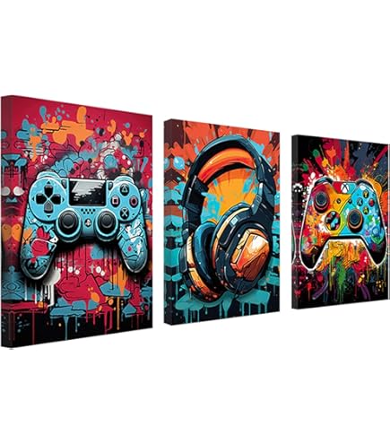 Lot De 3 Toiles Murales Encadrées Pour Décoration Murale De Salle De