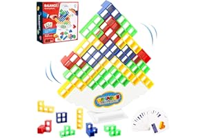 KRAZOVE Tetris Tower Balance Building Toy, Stacking Blocks Games, Swing Stack Balance Toy, Balancing Stacking Toys, for Family Games, Parent-Child Interactive Toy, Parties, Travel, Team Building Blocks Toy.