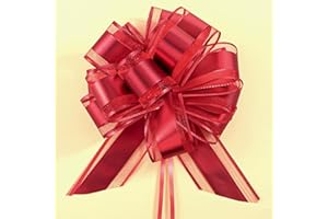 JEFFDAD 10 lazos de regalo grandes de 18 cm con cintas de regalo, lazos decorativos para manualidades, embalaje, boda, cumpleaños, caja de regalo (color rojo)