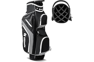 ‎COSTWAY COSTWAY Golf Bag Lightweight Portable Golf Cart Bag with 14 Compartments, Golf Bag Water Resistant with Rain Cover, 9 Pockets, Cool Bag & Umbrella Holder, Caddy Bag for Men & Women